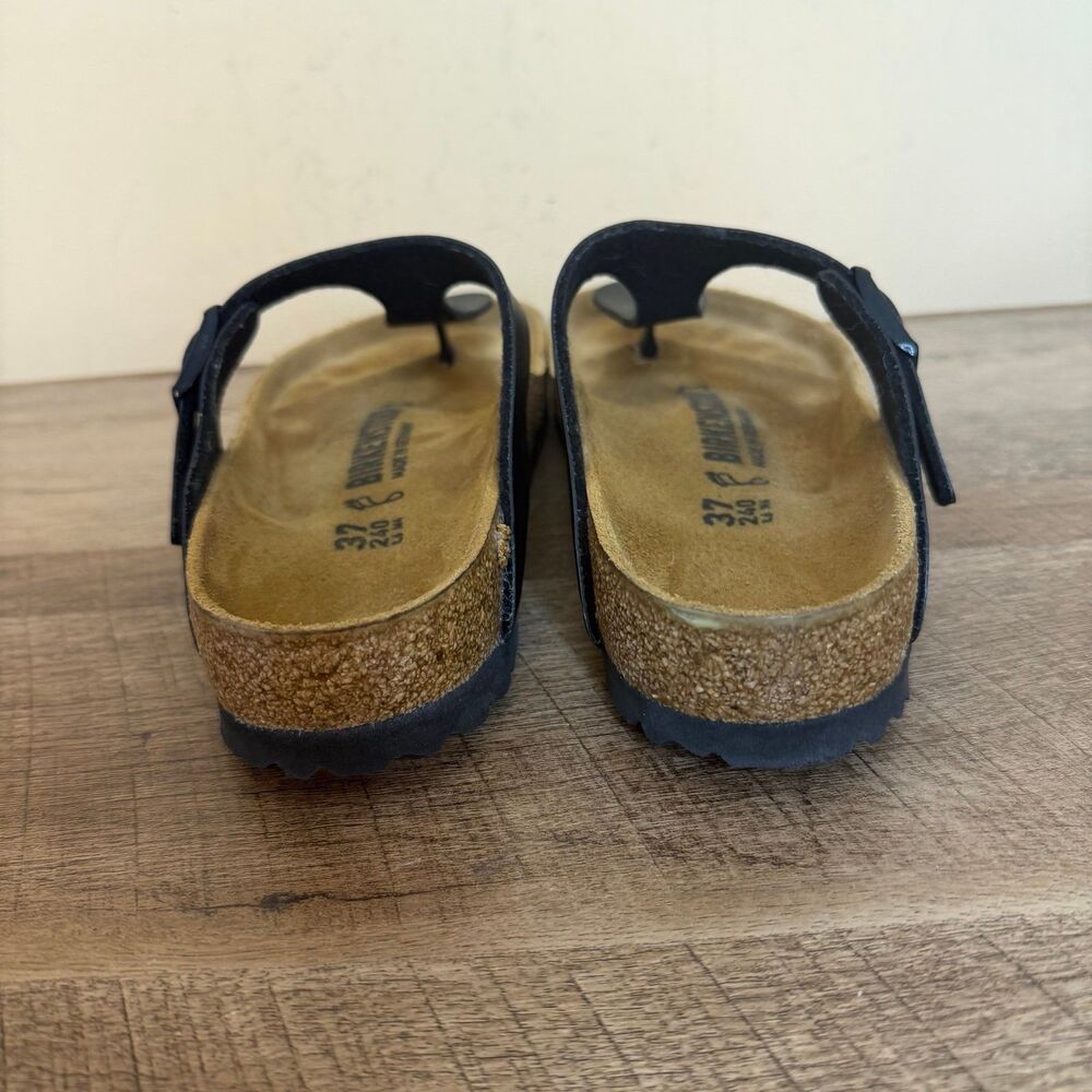 Birkenstock Gizeh Black Birko-Flor Slide Sandals Size 37 (us 6-6.5) - Picture 4 of 7
